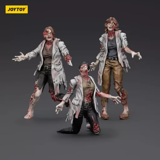 Zombie Dark Source Action Figures 3-Pack Scientists (Female) 8 cm