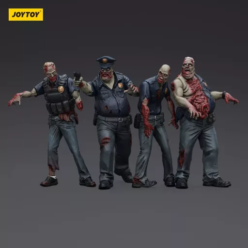 Zombie Dark Source Action Figures 4-Pack Police (Male) 8 cm