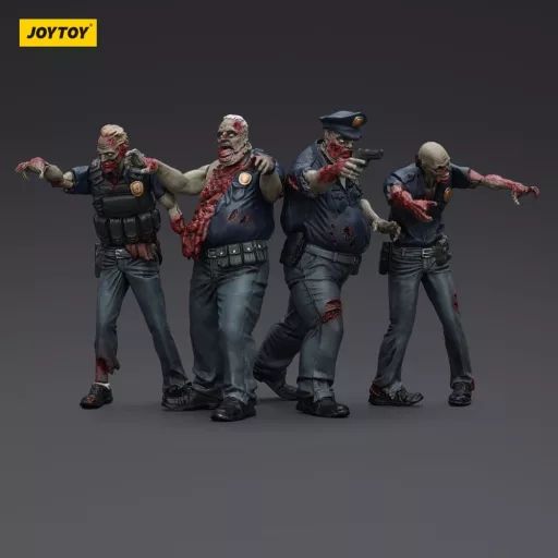 Zombie Dark Source Action Figures 4-Pack Police (Male) 8 cm