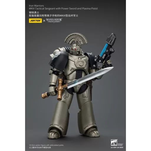 Warhammer The Horus Heresy Action Figure 1/18 lron Warriors MKVI Tactical Sergeant with Power Sword and Plasma Pistol 12 cm