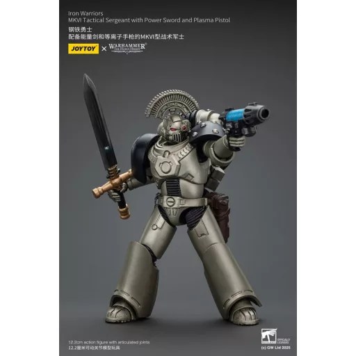 Warhammer The Horus Heresy Action Figure 1/18 lron Warriors MKVI Tactical Sergeant with Power Sword and Plasma Pistol 12 cm
