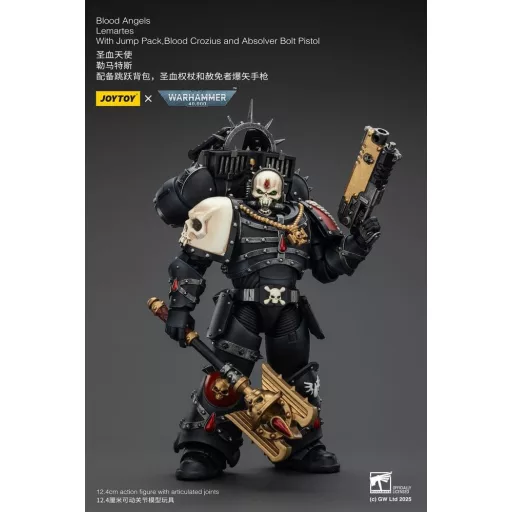 Warhammer 40,000: Combat Patrol Blood Angels Action Figure Lemartes With Jump Pack Blood Crozius and Absolver Bolt Pistol 12 cm