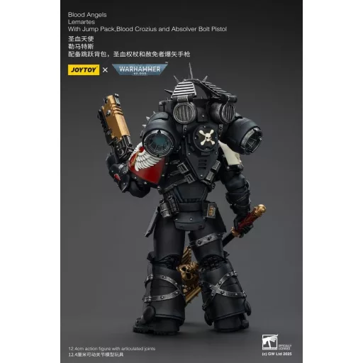 Warhammer 40,000: Combat Patrol Blood Angels Action Figure Lemartes With Jump Pack Blood Crozius and Absolver Bolt Pistol 12 cm