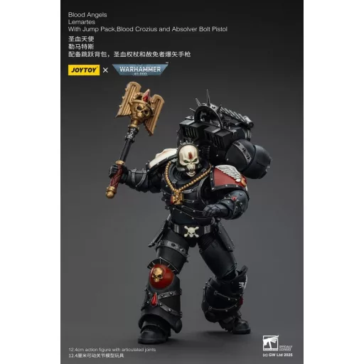 Warhammer 40,000: Combat Patrol Blood Angels Action Figure Lemartes With Jump Pack Blood Crozius and Absolver Bolt Pistol 12 cm