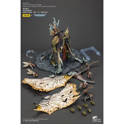 Warhammer 40k Figura 1/18 Mortarion Daemon Primarch of Nurgle with Ancient weapons The Lantern and Silence 21 cm