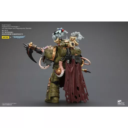 Warhammer 40k Action Figure 1/18 Death Guard Deathshroud Terminator 1 with Manreaper and Plaguespurter Gauntlet 14 cm