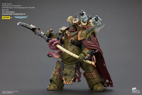 Warhammer 40k Action Figure 1/18 Death Guard Deathshroud Terminator 2 with Manreaper and Plaguespurter Gauntlet 14 cm