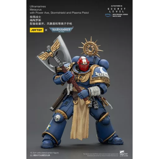 Warhammer 40,000 Action Figure Ultramarines Metaurus with Power Axe, Stormshield and Plasma Pistol 13 cm