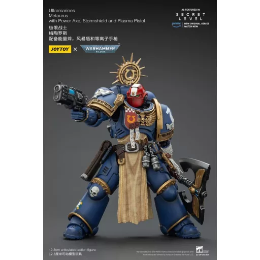 Warhammer 40,000 Action Figure Ultramarines Metaurus with Power Axe, Stormshield and Plasma Pistol 13 cm