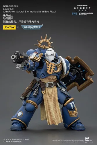 Warhammer 40,000 Action Figure Ultramarines Levantus with Power Sword, Stormshield and Bolt Pistol 13 cm