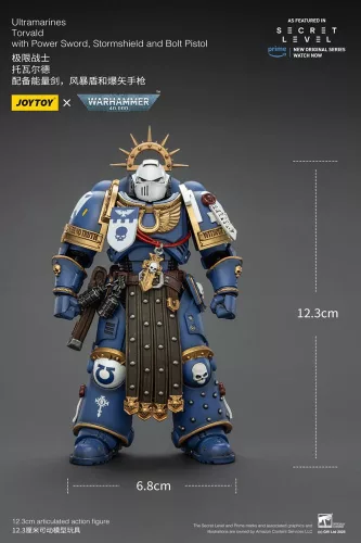 Warhammer 40,000 Action Figure Ultramarines Torvald with Power Sword, Stormshield and Bolt Pistol 13 cm