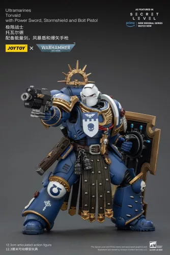 Warhammer 40,000 Action Figure Ultramarines Torvald with Power Sword, Stormshield and Bolt Pistol 13 cm