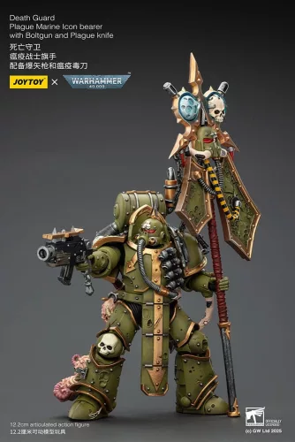 Warhammer 40,000 Action Figure Death Guard Plague Marine Icon bearer with Boltgun and Plague knife 12 cm