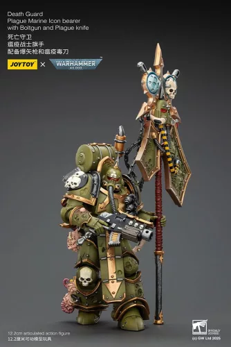 Warhammer 40,000 Action Figure Death Guard Plague Marine Icon bearer with Boltgun and Plague knife 12 cm