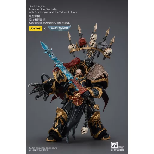 Warhammer 40,000 Figura  Black Legion Abaddon the Despoiler with Drach'nyen and the Talo 16 cm