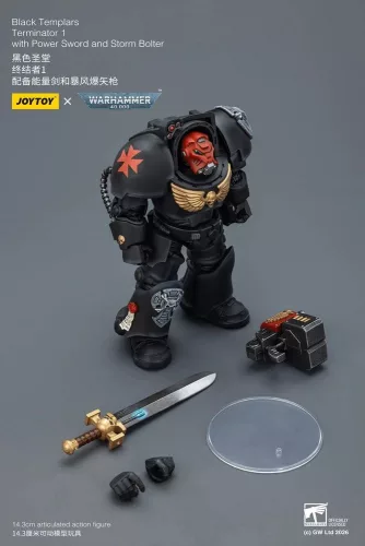 Warhammer 40,000 Action Figure Black Templars Terminator 1 with Power Sword and Storm Bolter 14 cm
