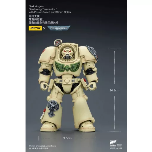 Warhammer 40,000 Action Figure Dark Angels Deathwing Terminator 1 with Power Sword and Storm Bolter 14 cm