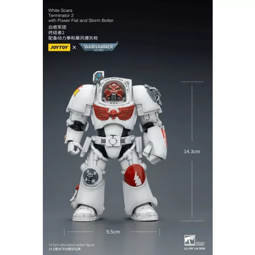 Warhammer 40,000 Action Figure White Scars Terminator 2 with Power Fist and Storm Bolter 14 cm