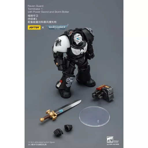 Warhammer 40,000 Action Figure Raven Guard Terminator 1 with Power Sword and Storm Bolter 14 cm