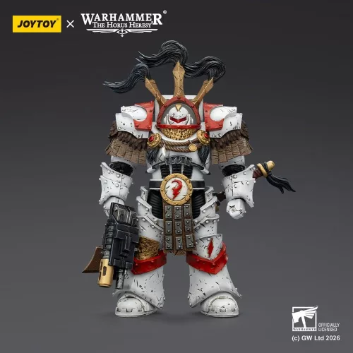 Warhammer 40,000 Action Figure White Scars Legion Praetor in Cataphractii Terminator Armour with Cyber Hawk Chogorian sword and combi-melta 14 cm