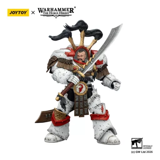 Warhammer 40,000 Action Figure White Scars Legion Praetor in Cataphractii Terminator Armour with Cyber Hawk Chogorian sword and combi-melta 14 cm