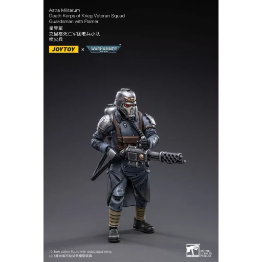 Warhammer 40k Action Figure 1/18 Death Korps of Krieg Veteran Squad Guardsman with Flamer 10 cm