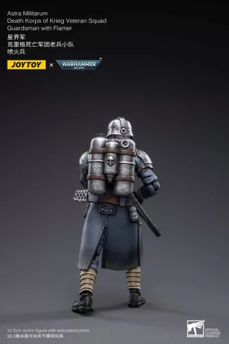 Warhammer 40k Action Figure 1/18 Death Korps of Krieg Veteran Squad Guardsman with Flamer 10 cm