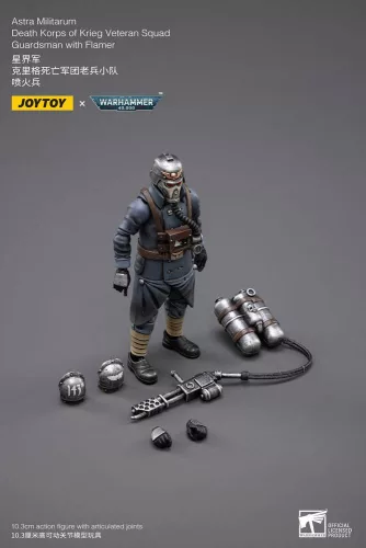 Warhammer 40k Action Figure 1/18 Death Korps of Krieg Veteran Squad Guardsman with Flamer 10 cm