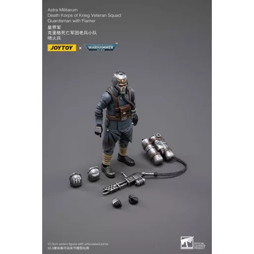 Warhammer 40k Action Figure 1/18 Death Korps of Krieg Veteran Squad Guardsman with Flamer 10 cm