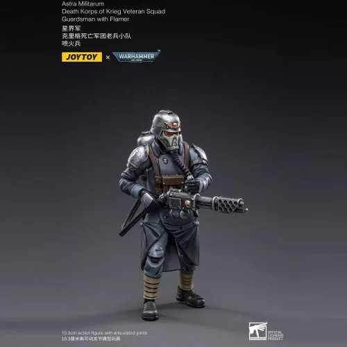 Warhammer 40k Action Figure 1/18 Death Korps of Krieg Veteran Squad Guardsman with Flamer 10 cm