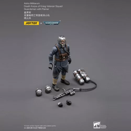 Warhammer 40k Action Figure 1/18 Death Korps of Krieg Veteran Squad Guardsman with Flamer 10 cm