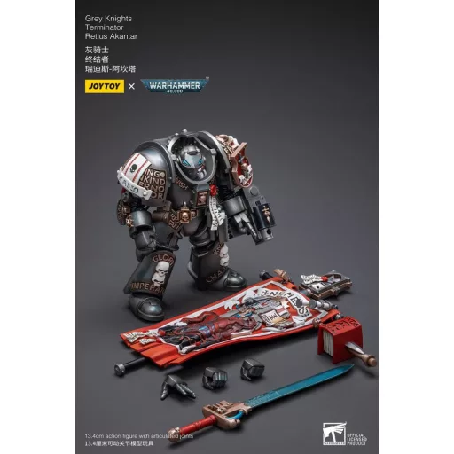 Warhammer 40k Action Figure 1/18 Grey Knights Terminator Retius Akantar 13 cm