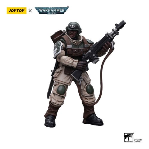 Warhammer 40k Figura 1/18 Astra Militarum Cadian Command Squad Veteran with Regimental Standard 12 cm