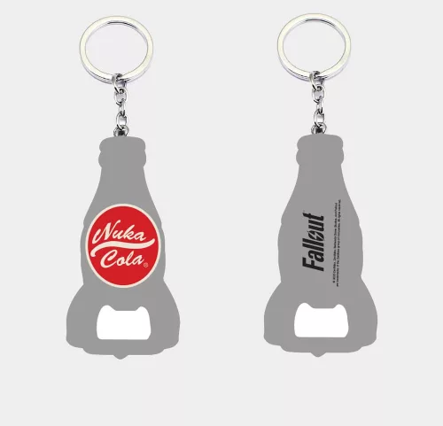 Fallout Keychain with Bottle Opener Nuka Cola Logo