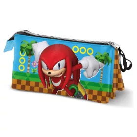   Sonic - The Hedgehog Triple Pencil case SEGA Knuckles Run Multicolour