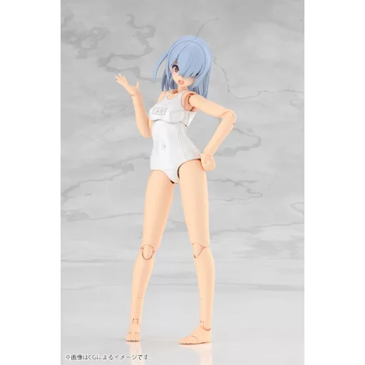 Frame Arms Girl Plastic Model Kit Mizuki School Swimsuits White Ver. 16 cm