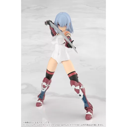Frame Arms Girl Plastic Model Kit Mizuki School Swimsuits White Ver. 16 cm