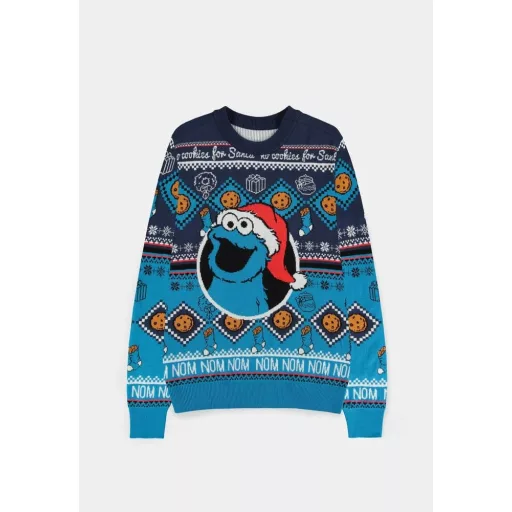Sesame Street Christmas Sweater Cookie Monster Size L