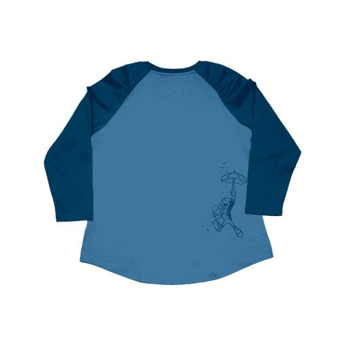 Pinocchio by Loungefly Tee T-Shirt Unisex Blue Fairy Shirred Raglan Size S