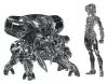 Ghost in the Shell PLAMAX minimum factory Plastic Model Kit Motoko Kusanagi with Fuchikoma: Thermoptic Camouflage Ver. 8 cm