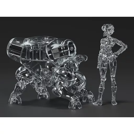 Ghost in the Shell PLAMAX minimum factory Plastic Model Kit Motoko Kusanagi with Fuchikoma: Thermoptic Camouflage Ver. 8 cm