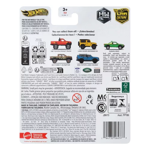 Hot Wheels Premium Car Culture Diecast Autó 1/64 2017 Ford F-150 Raptor