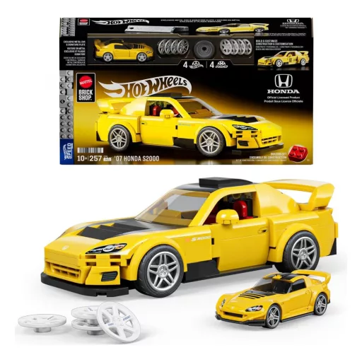 Hot Wheels Speed Series Mattel Brick Shop Építőjáték Készlet 1/32 '07 Honda S2000