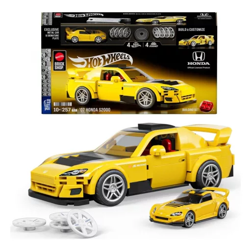 Hot Wheels Speed Series Mattel Brick Shop Építőjáték Készlet 1/32 '07 Honda S2000