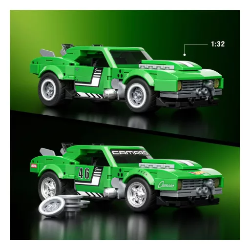 Mattel Brick Shop Hot Wheels Speed Series Építőjáték Készlet 1/32 Custom '68 Camaro