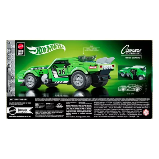 Mattel Brick Shop Hot Wheels Speed Series Építőjáték Készlet 1/32 Custom '68 Camaro