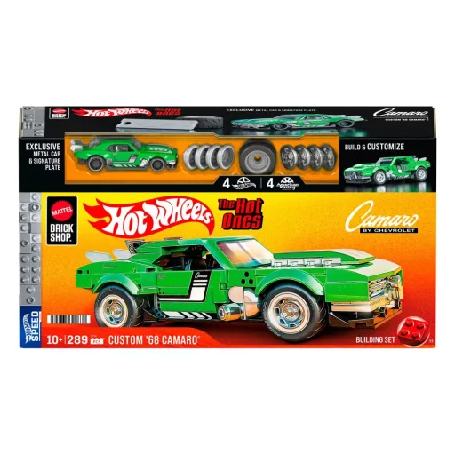 Mattel Brick Shop Hot Wheels Speed Series Építőjáték Készlet 1/32 Custom '68 Camaro