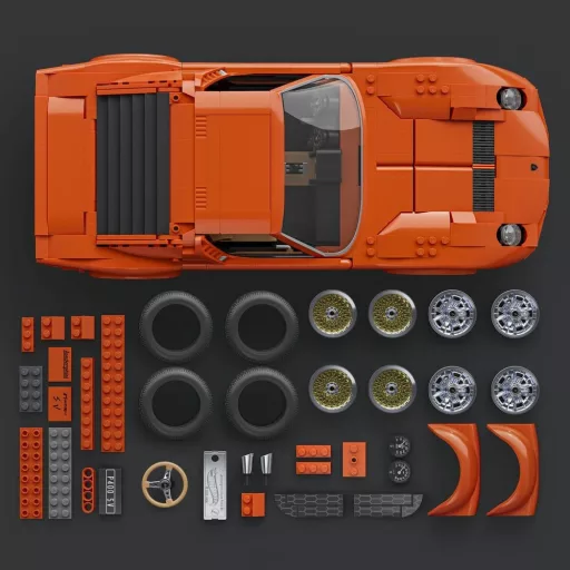 Hot Wheels Premium Mattel Brick Shop Building Set 1/12 Lamborghini Miura P400 SV