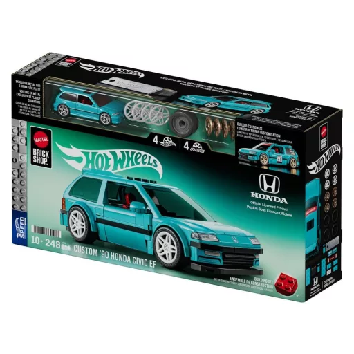 Hot Wheels Speed Series Mattel Brick Shop Építőjáték Készlet 1/32 Custom ’90 Honda Civic EF