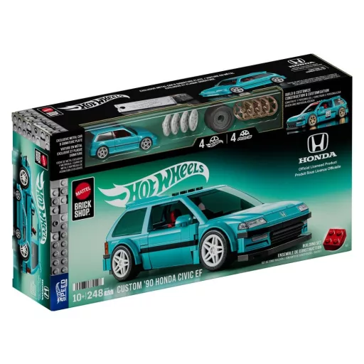 Hot Wheels Speed Series Mattel Brick Shop Építőjáték Készlet 1/32 Custom ’90 Honda Civic EF